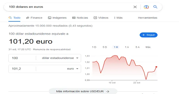trucos Google Conversiones de moneda