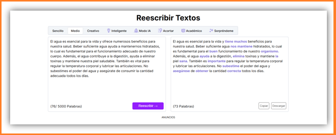 Reescribir Textos