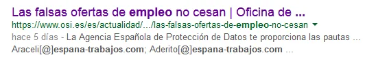 falsas ofertas empleo