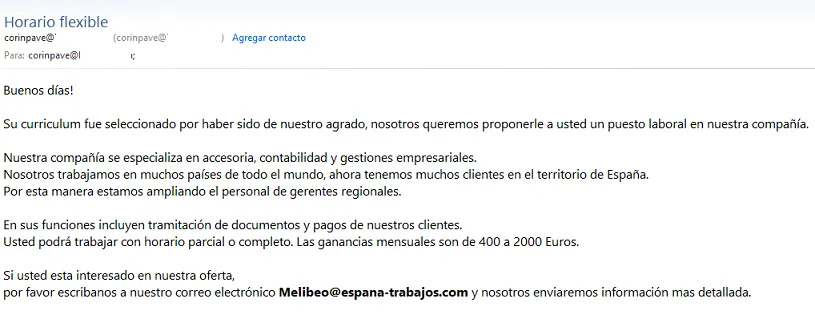 oferta empleo falsa