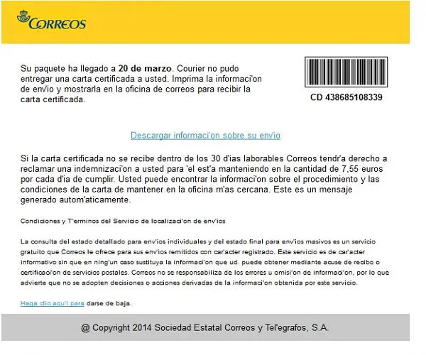 phishing correos