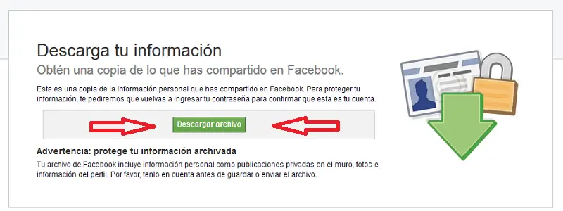 Cómo hacer una Copia de Seguridad en Facebook solicitar tu archivo de descarga
